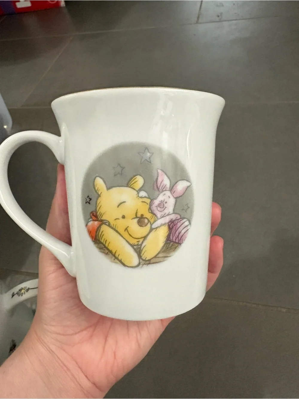 Winnie the Pooh Porcelain Mug Set - White with Red & Yellow Accents